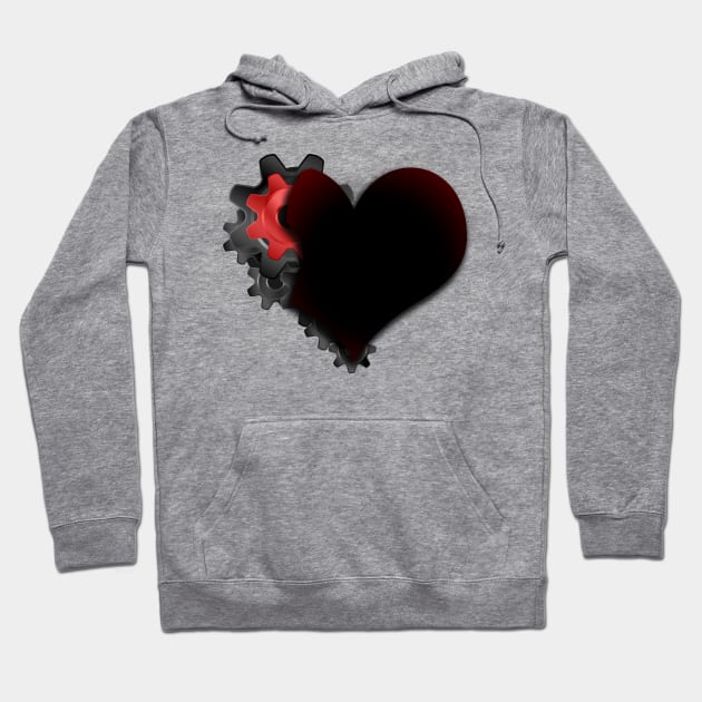 gear wheel heart Hoodie by alialbadr